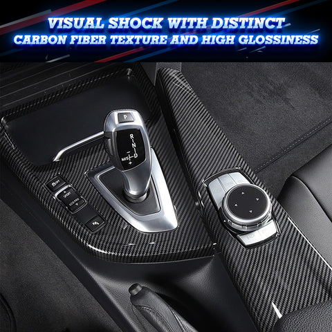 Carbon Fiber Pattern Inner Center Console Multimedia Panel Frame Cover Trim For BMW 3 4 Series F30 F33 F34 F36, M3 M4 F80 F82