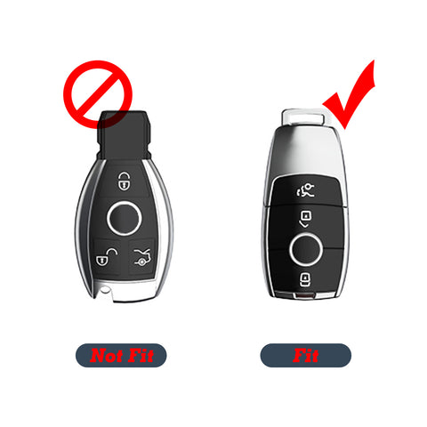 Soft TPU Leather Full Protection Smart Remote Key Fob Cover Case Holder Compatible with Mercedes E S Class 3 Button,Green