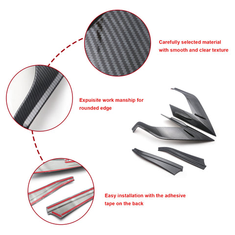 Set Carbon Fiber Style Exterior Rear Fog Light Tail Light Trunk Lid Frame Accessories Cover Trim Combo Kit, Compatible with Toyota Rav4 2019-2024