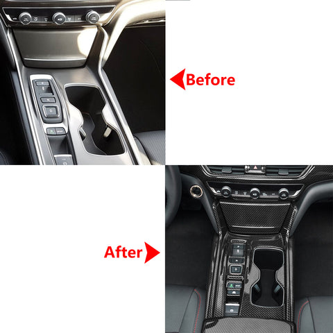 Set of ABS Carbon Fiber Center Console Gear Shift Box Trim For Honda Accord 2018-up