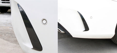 Carbon Fiber Style Rear Bumper Air Vent Spoiler Splitter Canard Insert Cover Trim Fit For Mercedes Benz W205 C-Class 4 Door Sedan C43 C63 AMG C180 C200 C300 2015+