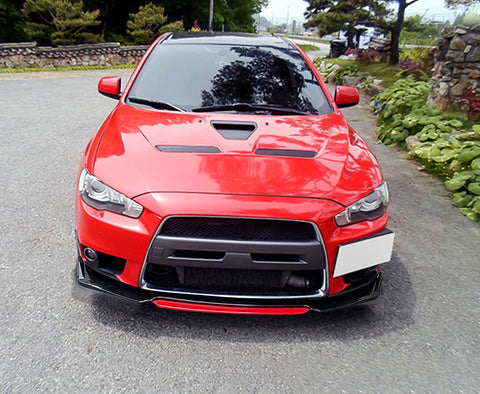 Xotic Tech Front Bumper Lip Chin Spoiler Splitter Diffuser Protector Guard Body Kit Compatible with Honda Accord Civic, Volkswagen MK5 MK6 MK7,Kia Optima,Mitsubishi Lancer, Black w/Red 4pcs