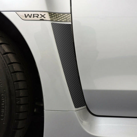 5D Carbon Fiber Style / Matte Red Fender Vent Overlays Vinyl Decal Trim for Subaru WRX STI 2015-2021