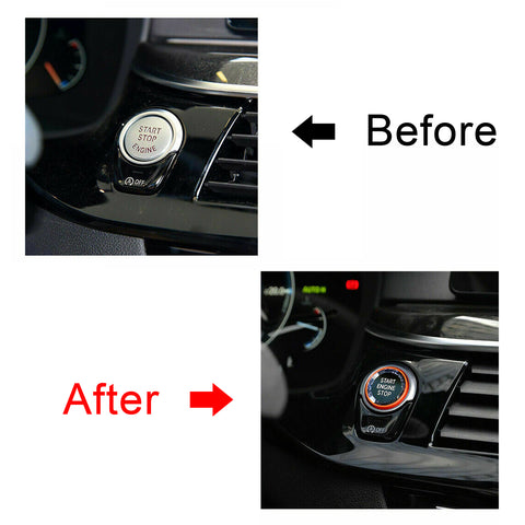Red / Silver / Blue / Black Crystal Start Stop Button Cover Trim Engine Ignition Switch Replacement Cap for BMW 1 2 3 4 5 7 Series X1 X3 X5