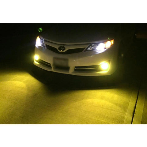 2pcs Golden Yellow LED Fog Light Bulbs w/ Flashing Strobe Function