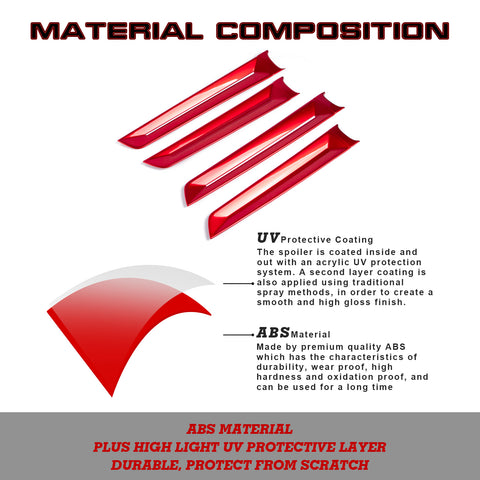 4x Sporty Style Red Side Door Strip Cover Trims For Honda Civic 11th Gen 2022