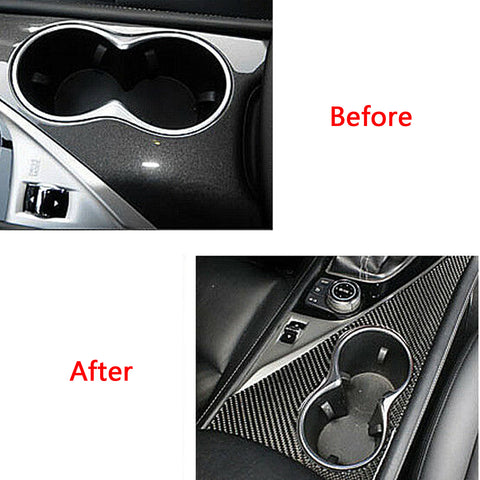 Carbon Fiber Console Water Cup Holder Panel Trim Frame Cover for Infiniti Q50 Q60 2017-2022
