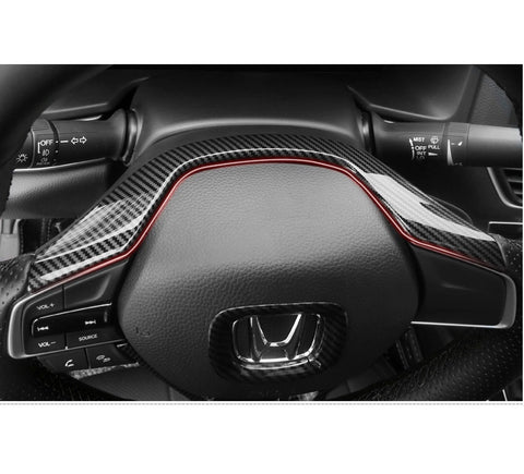 Carbon Fiber Style / Red Steering Wheel Frame Cover Trim Inner Decoration Fit Honda Accord 2018