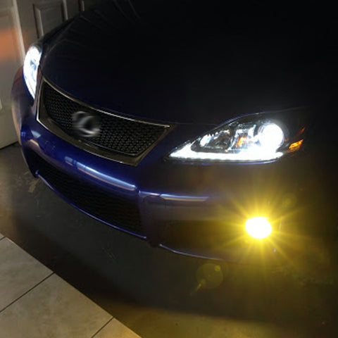 Set OEM Replacement Fog Light with H11 Halogen Bulb for Toyota Camry Corolla RAV4 Lexus RX ES IS Scion tC xA, Yellow Lens Driver Passenger Sides Fog Lamp Assembly