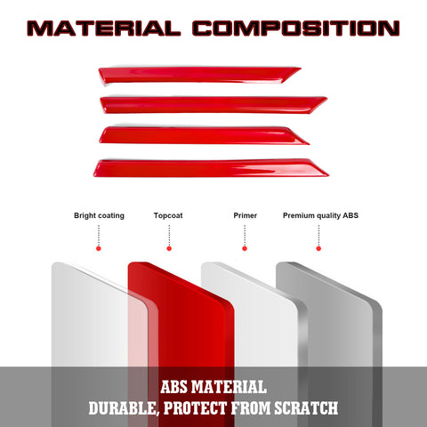 Sport Racing Style Red Door Strip Cover Decal For Honda Civic 10th Gen 2016-2021