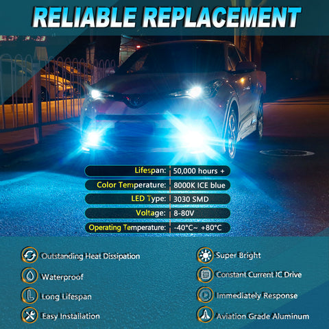 For Chevy Camaro 2010-2015 High Power Blue LED Bulbs Daytime Running Light P13W