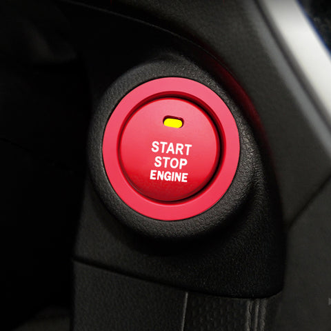 Aluminum Engine Ignition Push Start Button Cover Trim for Subaru Outback Forester Impreza XV Crosstrek Legacy BRZ Ascent 2013-2020, Car Keyless Engine Start Stop Push Button Cap with Surrounding Ring