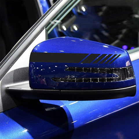 2pcs Black/ Orange/ Blue/ Silver/ Red AMG Style Vinyl Decals Rearview Mirror Stripe Stickers Most Mercedes Benz W204 W212 C Class etc.