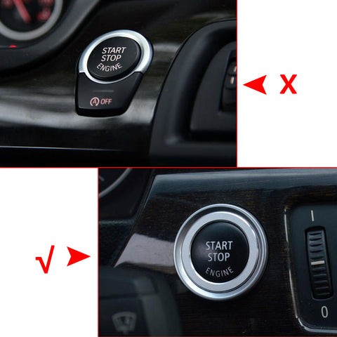 Engine Start Stop Button Power Ignition Push Switch Cover Trim for BMW F01 F02 F10 F11 F12 F13 F15 F16 F20 F21 F22 F23 F25 F26 F30 F31 F32 F33 F48 (F Class without OFF Button), Matte Black