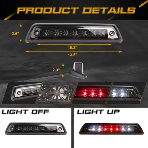 Smoke Lens FULL LED Red/White High Mount Cargo Lamp Third Brake Ford F150 09-14