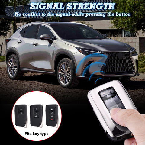 Silver Soft TPU Full Protect Smart Remote Control Key Fob Cover For Lexus NX RX 250 GS IS RC 300