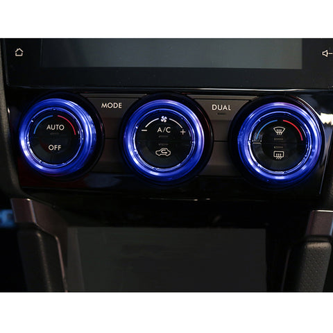 3pcs Blue/ Red/ Silver Aluminum Air Condition Switch Knob Volume Control Knob Ring Cover Trim for Subaru Imprea WRX STI 2014+