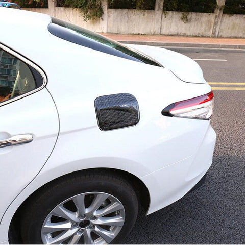 Carbon Fiber Style Sport Gas Tank Cap Cover Fuel Filler Cap Trim for Toyota Camry 2018 2019 2020