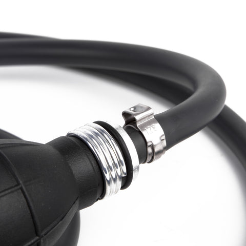 3/8" Black Rubber Fuel Hose Line Assembly w/6FT Primer Pump Bulb Steel Hose Clamps Universal For Marine Outboard Boats RVs Tractors Caravan