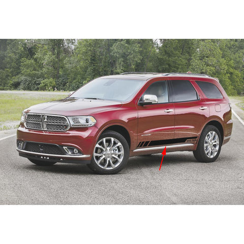 2pcs Glossy Black / White Car Side Skirt Stripe Sticker Lower Door Panel Decal Molding Trim for Dodge Durango 2010-2017