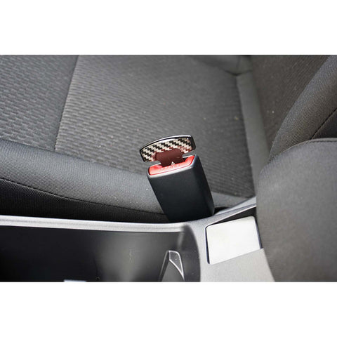 Universal Carbon Fiber Car Safety Seat Belt Buckle Alarm Stopper Clip Clamp