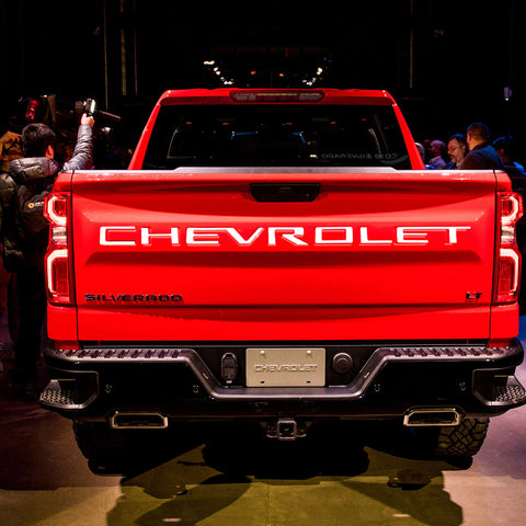Matte Black / Red / White / Silver Trunk Tailgate Vinyl Letter Sticker Insert Decal for Chevrolet Silverado 2019