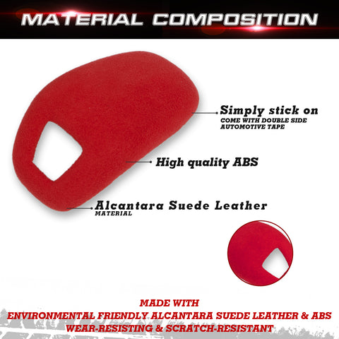 Red Alcantara Suede Leather Gear Shift Knob Cover For Porsche Panamera 2018-up