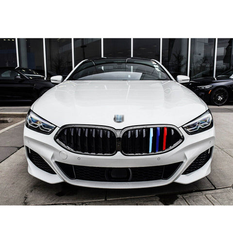 Set JDM M-Colored Front Grille Insert Trim Strip Cover for BMW G15 8 Series 2019-up (7 Beam Bars)