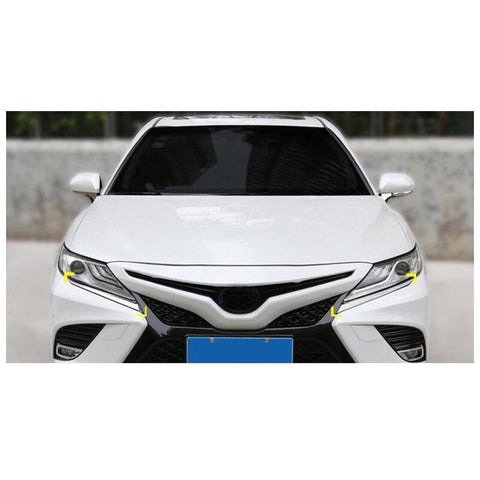 2 x Front Headlight Eyelid Cover Stainless Chrome Trim for Toyota Camry 2018-2024