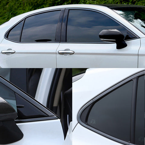 Window Trim Chrome Delete Blackout Overlay Pre-cut Genuine Vinyl KK For Toyota Camry 2018-2025 - Gloss Black