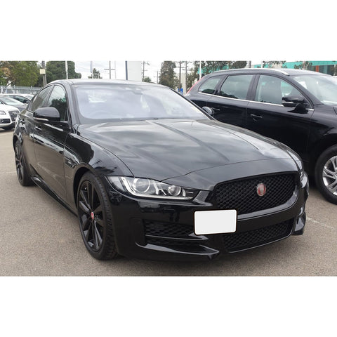 Set Black Front Bumper Tow Hook License Plate Mount Bracket Relocator Kit for Jaguar XF 2009-up, Jaguar XE 2017-up - No Drill