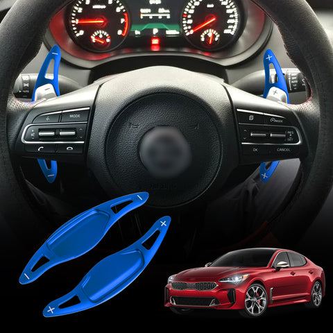 Blue Alloy Add-on Steering Wheel Paddle Shift Extension For Kia Stinger 2018-up