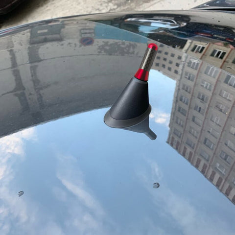 Carbon Fiber Red Aluminum Antenna Roof Hood Mount Mast 1.4'' inch Screw Type AM/FM Radio Car Antenna Aerial JDM Replacement Universal Fit