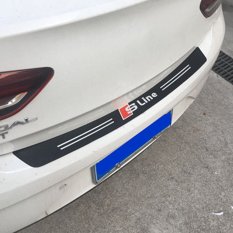 Carbon Fiber Painted Vinyl Rear Bumper Guard Sill Decal for Audi
