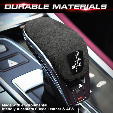 Grey Alcantara Suede Leather Gear Shift Knob Cover For Porsche Panamera 2018-up
