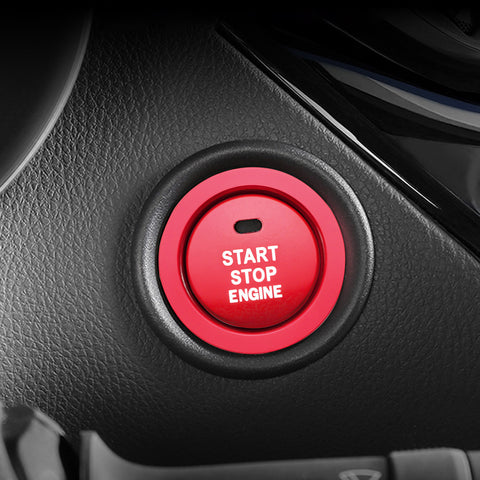 Aluminum Keyless Engine Start Stop Push Button Cover with Surrounding Trim Ring for Toyota Camry 2018 2019 2020, Car Engine Ignition Push Start Button Cap Decoration