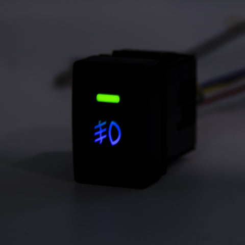 4-Pole Add-on Push Button Switch w/LED Background Lights For Honda Civic Accord