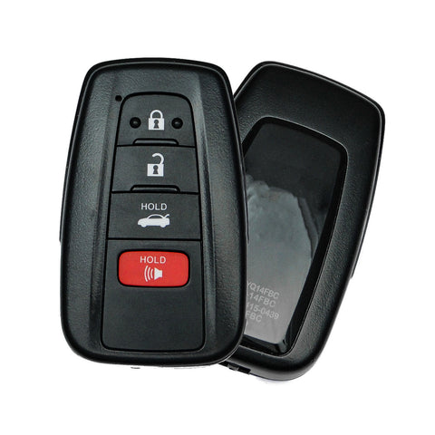 Carbon Fiber Texture Full Sealed Key Fob Cover Shell Keyless Key Protective Hard Case for Toyota Camry Corolla RAV4 Prius Avalon C-HR 86 GT 2017 2018 2019 4-button Entry Smart Key