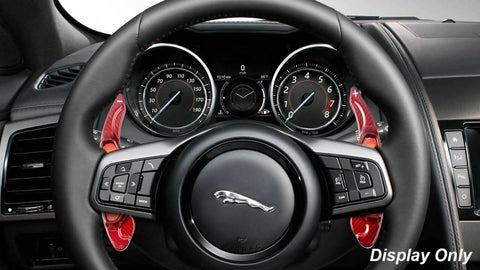 Black/ Red Real Carbon Fiber Steering Wheel Shifter Gear Paddle DSG Extensions For Jaguar XFL XJ XE XFL F-TYPE F-PACE