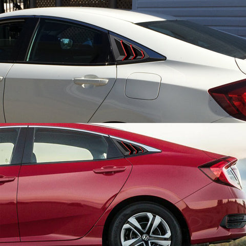 for Honda Civic 2016-2019 Side Window Scoop Louver Cover Trim, ABS Carbon Fiber Quarter Side Window Vent Louver Windshield Sun Shade Cover