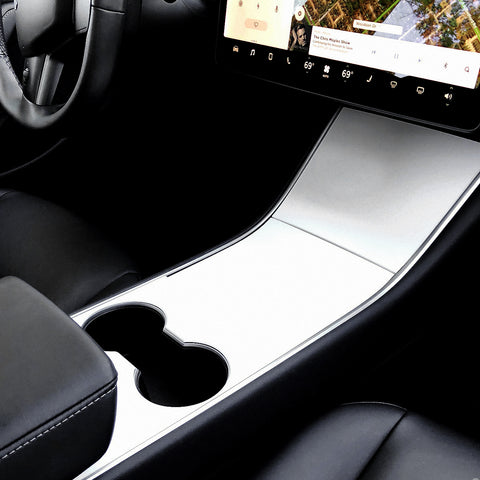 Matte Black / Matte White / Brushed Silver Cup Holder Center Console Vinyl Decal Sticker for Tesla Model 3
