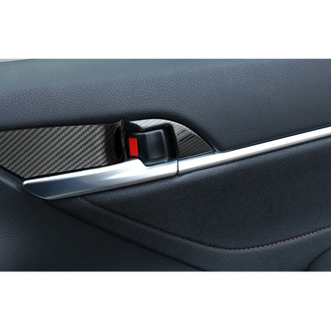 8pcs ABS Carbon Fiber Car Interior Door Handle Bowl Cover Trim Frame Decor for Toyota Camry 2018-2024