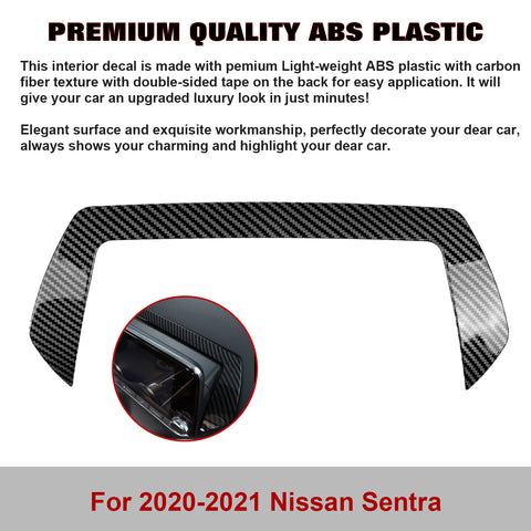 Interior Dashboard GPS Navigation Screen Frame Cover Trim, Carbon Fiber Pattern, Compatible with Nissan Sentra 2020-2022
