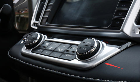 ABS Chrome Car Dashboard AC Switch Button Panel Frame Cover Trim for Toyota RAV4 2013-2018