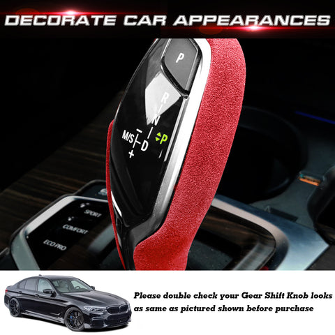 Red Suede Leather Gear Shift Lever Head Knob Cover For G30 G32 G11 G01 2017-up