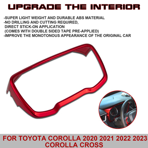 Sporty Racing Red Dashboard Instrument Cover Trim For Toyota Corolla 2020-2023