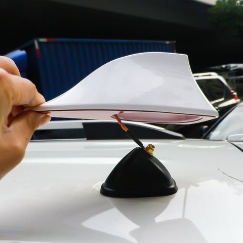 Black/White Car Antenna Shark Fin Antenna AM FM Radio Signal Aerial Adhesive Tape Base Super Functional Universal Car SUV Truck