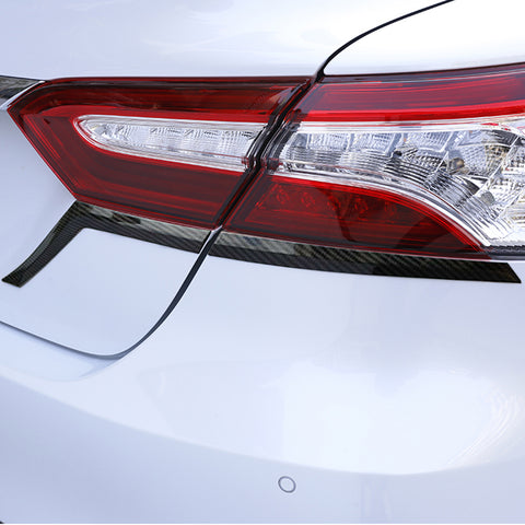 for Toyota Camry 2018-2024 Taillight Brake Light Eyebrows Strip Cover Trim, Carbon Fiber Style Rear Lamp Eyelid Molding Decoration