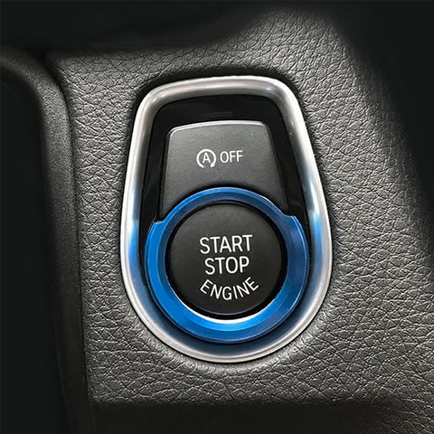 Aluminum Keyless Engine Start Stop Button Ring Trim, Engine Ignition Push Start Button Cap Decoration Cover for BMW 1 2 3 4 Series X1 (F20 F22 F30 F32 F34 F48)