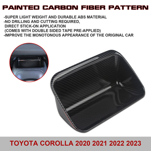 Carbon Fiber Texture Center Storage Box Cover Trim For Toyota Corolla 2020-2023
